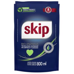 jabon liq. skip bio enzimas dp. 800 ml. clasico (64360736)