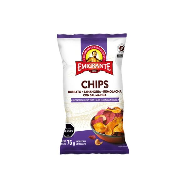 chips de vegetales c/sal emigrante 75 grs. paq. (207939) chips de vegetales c/sal emigrante 75 grs. paq. (207939)