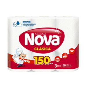 toallas papel p/cocina nova clasico 3 un. 150 paÑos (3 x 50) toallas papel p/cocina nova clasico 3 un. 150 paÑos (3 x 50)