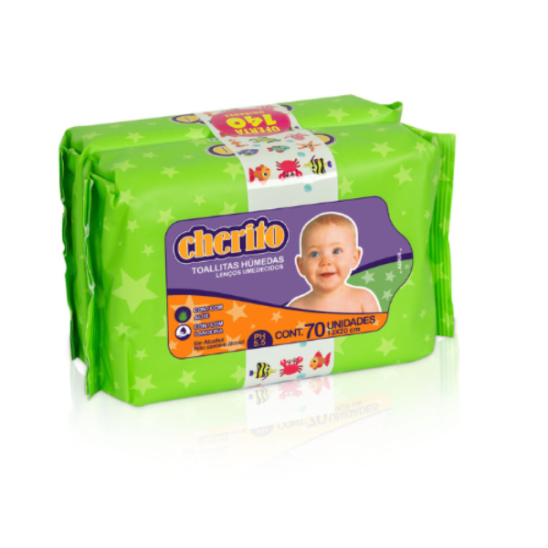 toallas humedas cherito 2 x 70 un. (3503)