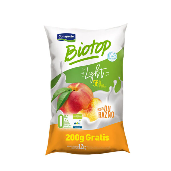 yogurt conaprole biotop light 1,200 lt. durazno (3283)