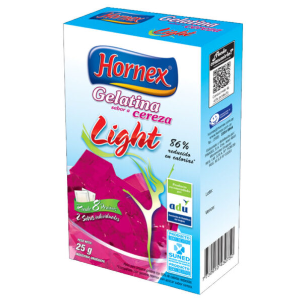 gelatina hornex light 8 porc. cereza 25 grs. (0835) gelatina hornex light 8 porc. cereza 25 grs. (0835)