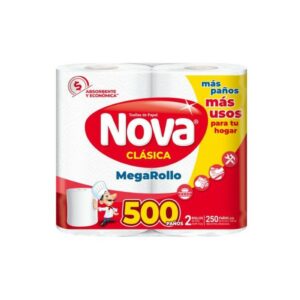 toallas papel p/cocina nova 2 un. 500 paÑos 22 x 12,8 cm. (1347) toallas papel p/cocina nova 2 un. 500 paÑos 22 x 12,8 cm. (1347)