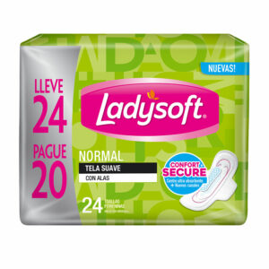 toallas hig. ladysoft normal c/alas t. suave 24 un. (9876) toallas hig. ladysoft normal c/alas t. suave 24 un. (9876)