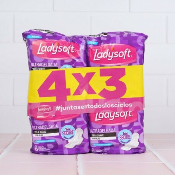 toallas hig. ladysoft u.delg. t/suave c/alas 8 un. pr.4x3 toallas hig. ladysoft u.delg. t/suave c/alas 8 un. pr.4x3