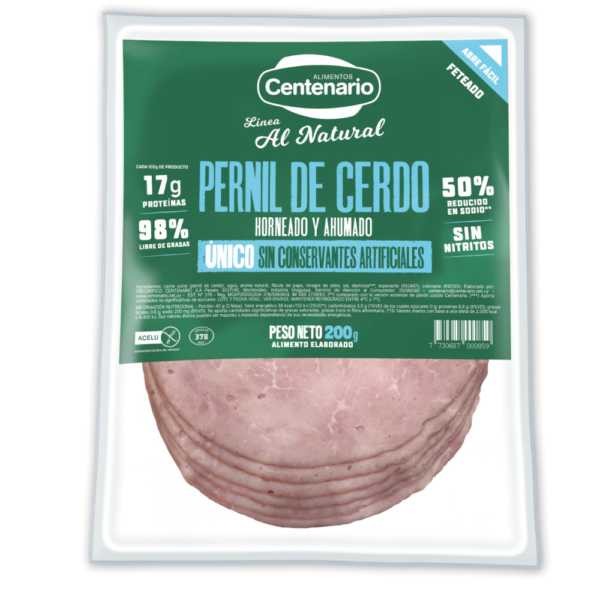 fiambre centenario pernil de cerdo al natural 200 grs. a/v