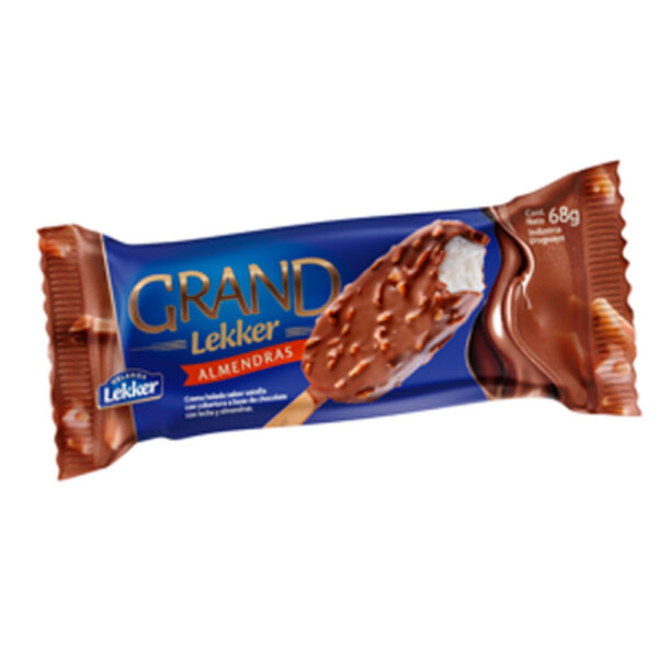 helado lekker paleta grand crema baÑada c/choc. y alm.