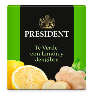 te president caja 10/2 grs. verde c/limon jengibre (3114)