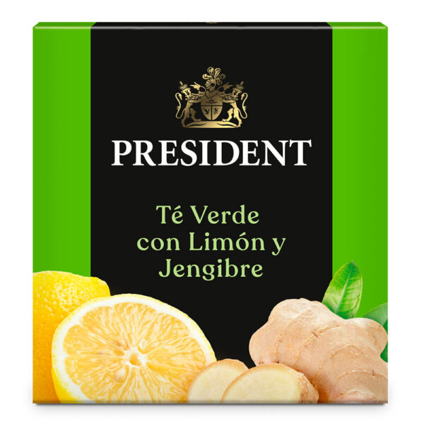 te president caja 10/2 grs. verde c/limon jengibre (3114) te president caja 10/2 grs. verde c/limon jengibre (3114)