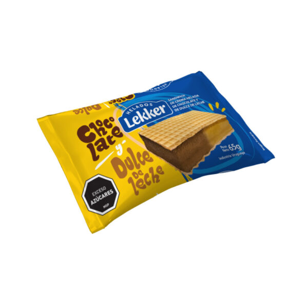 helado lekker sandwich 65 grs. chocolate/d. leche