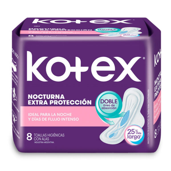 toallas hig. kotex nocturna c/alas 8 un. 3 x 2 (554439) toallas hig. kotex nocturna c/alas 8 un. 3 x 2 (554439)