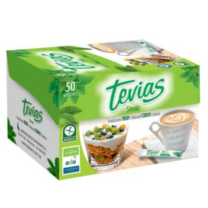 EDULCORANTE TEVIAS 100% NAT. 50 BASTONES/0,8 GRS. (1472)