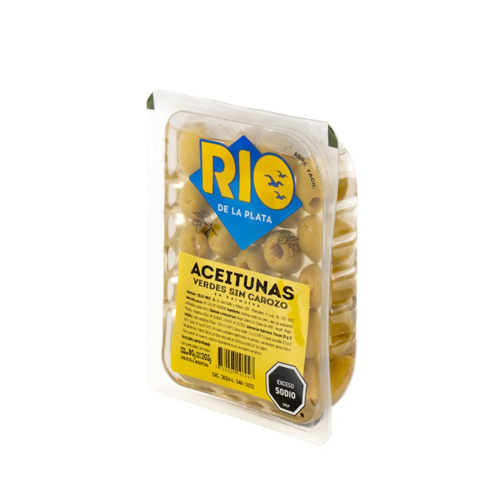 ACEITUNA RIO DE LA PLATA S/CAROZO 200 GRS. BANDEJA (10794)