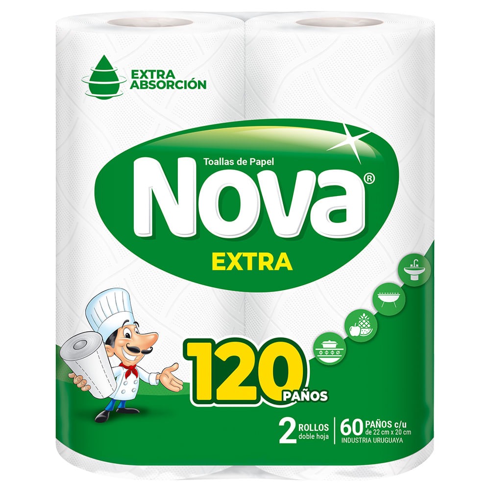 7730219013517 TOALLAS PAPEL P/COCINA NOVA EXTRA 120P. X 2UN.