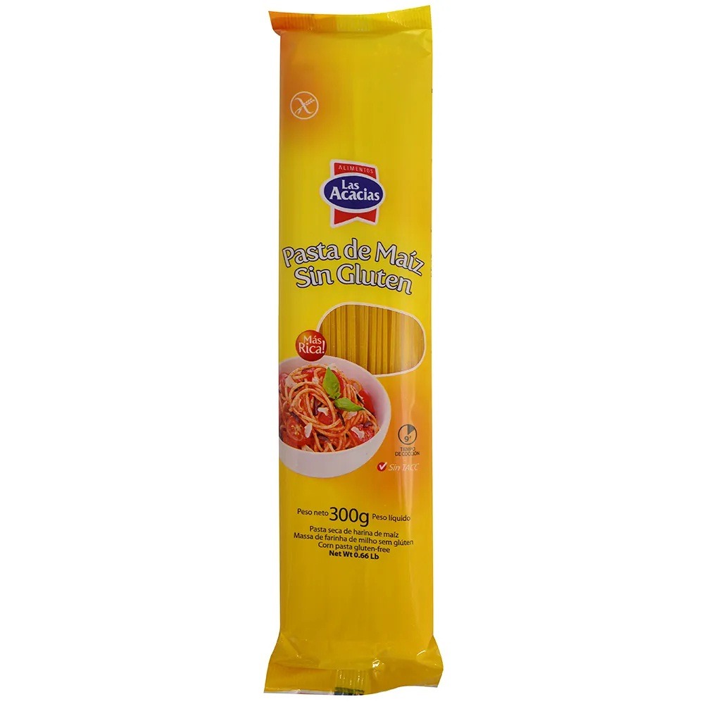 7730430003823 FIDEOS LAS ACACIAS DE MAIZ S/GLUTEN 300 GRS. SPAGUETTI