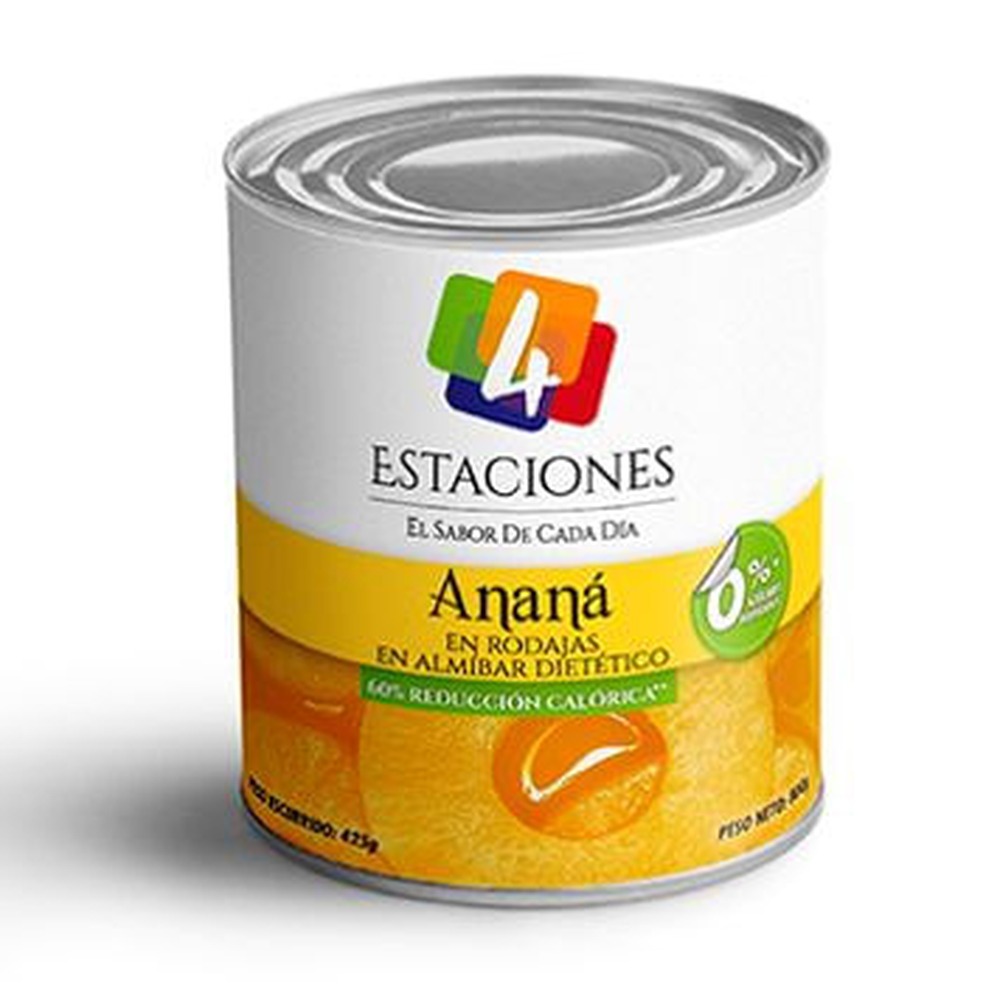 ANANA EN ALMIBAR 4 ESTACIONES 0% AZUCAR 800 GRS. LATA (379)