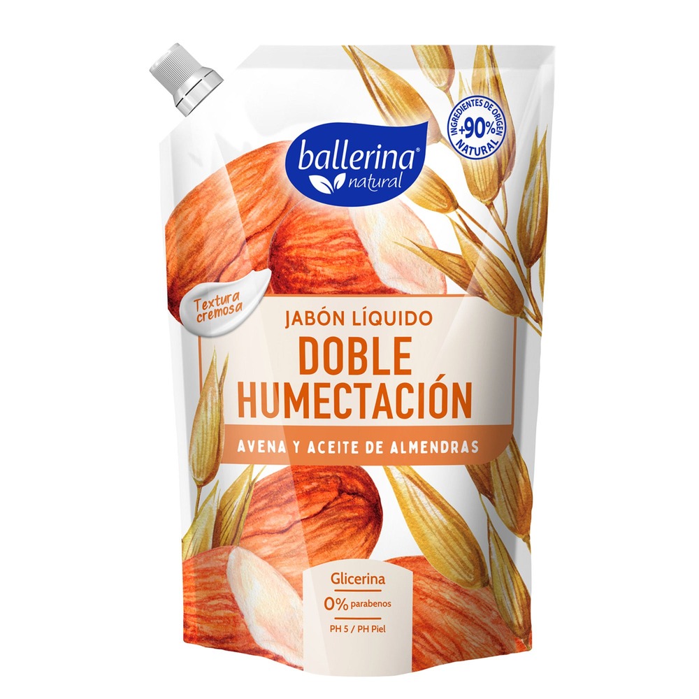 7804920230232 JABON BALLERINA LIQ. DP. 750 ML. AVENA Y AC. DE ALMENDRA