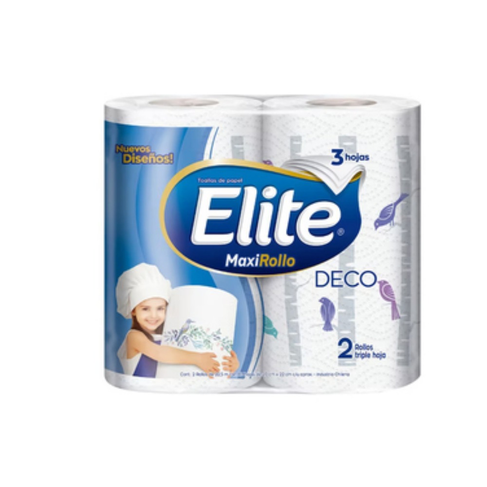 7806500406747 TOALLAS PAPEL P/COCINA ELITE DECO X 2 UN. 100 PAÑOS C/U(1334