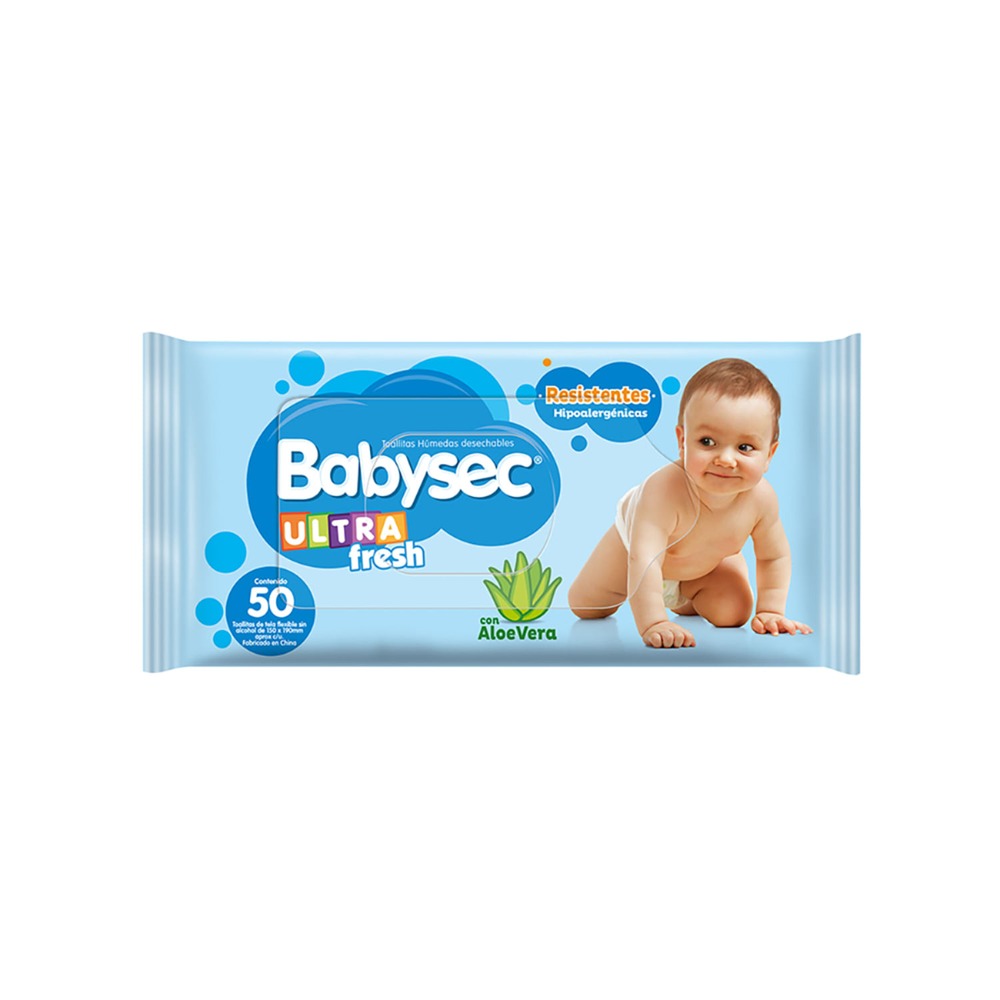7806500730958 TOALLAS HUMEDAS BABYSEC ULTRA 50 UN. PAQUETE (9909)