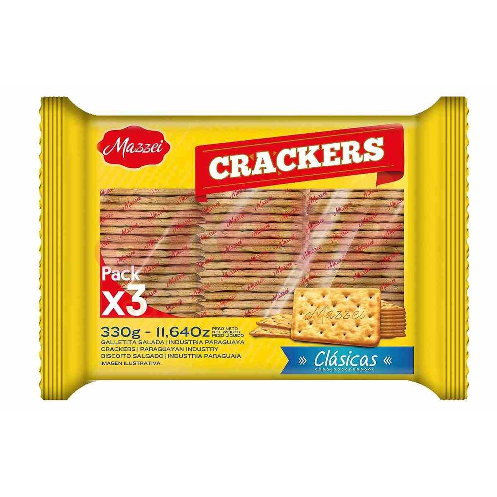 7841503001513 GALLETITA MAZZEI CRACKERS TRIPACK 330 GRS. CLASICA (58040)
