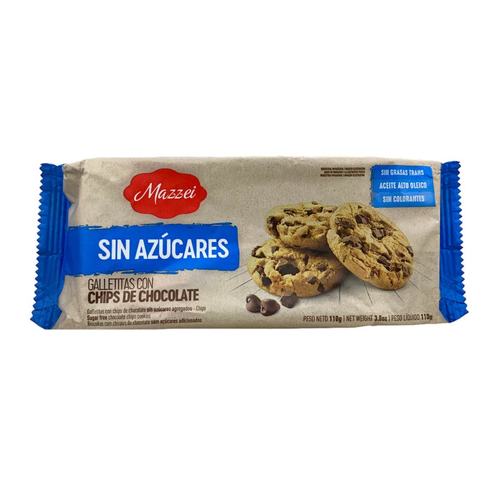 7841503002312 GALLETITA MAZZEI S/AZUCAR 110 GRS. C/CHIPS CHOCOLATE (58048)
