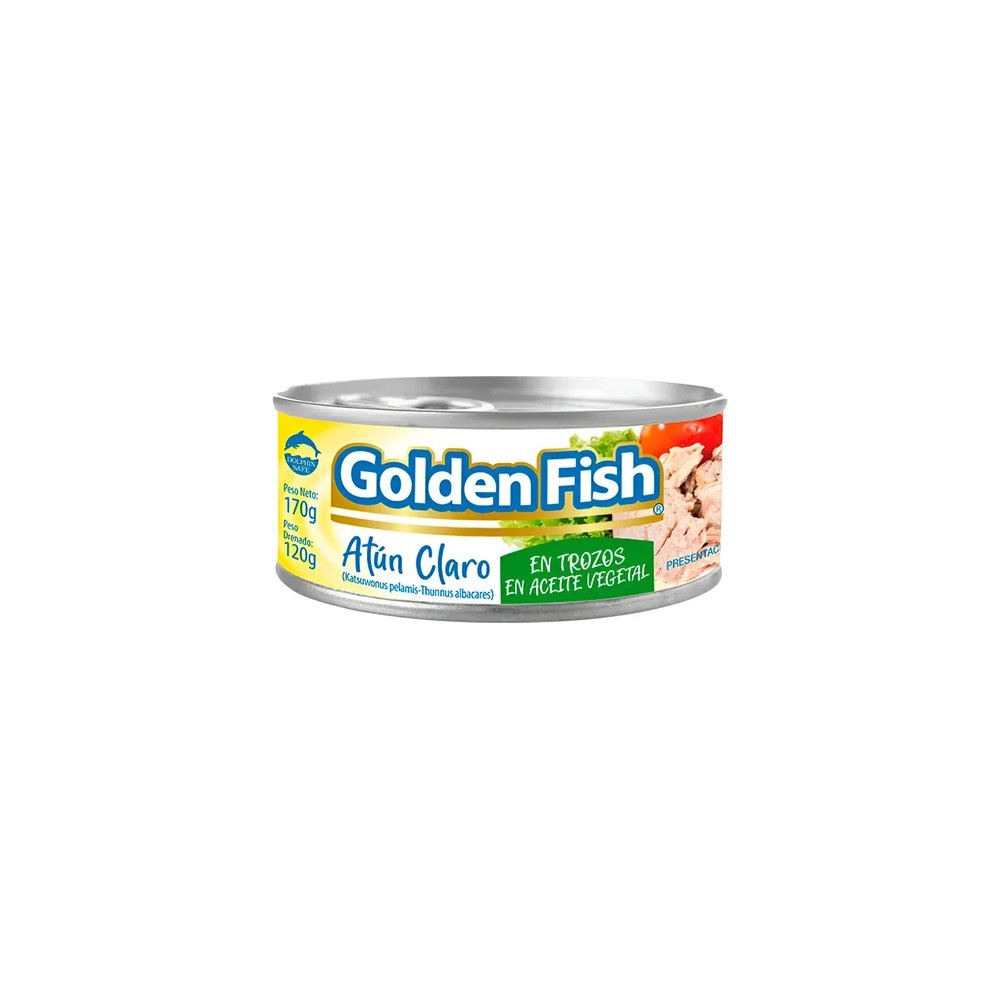 ATUN E/TROZOS E/ACEITE GOLDEN FISH 1,705 KG. LATA (3650)