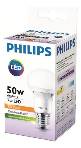 LAMPARA PILA LEDBULB CALIDA 7 W E27