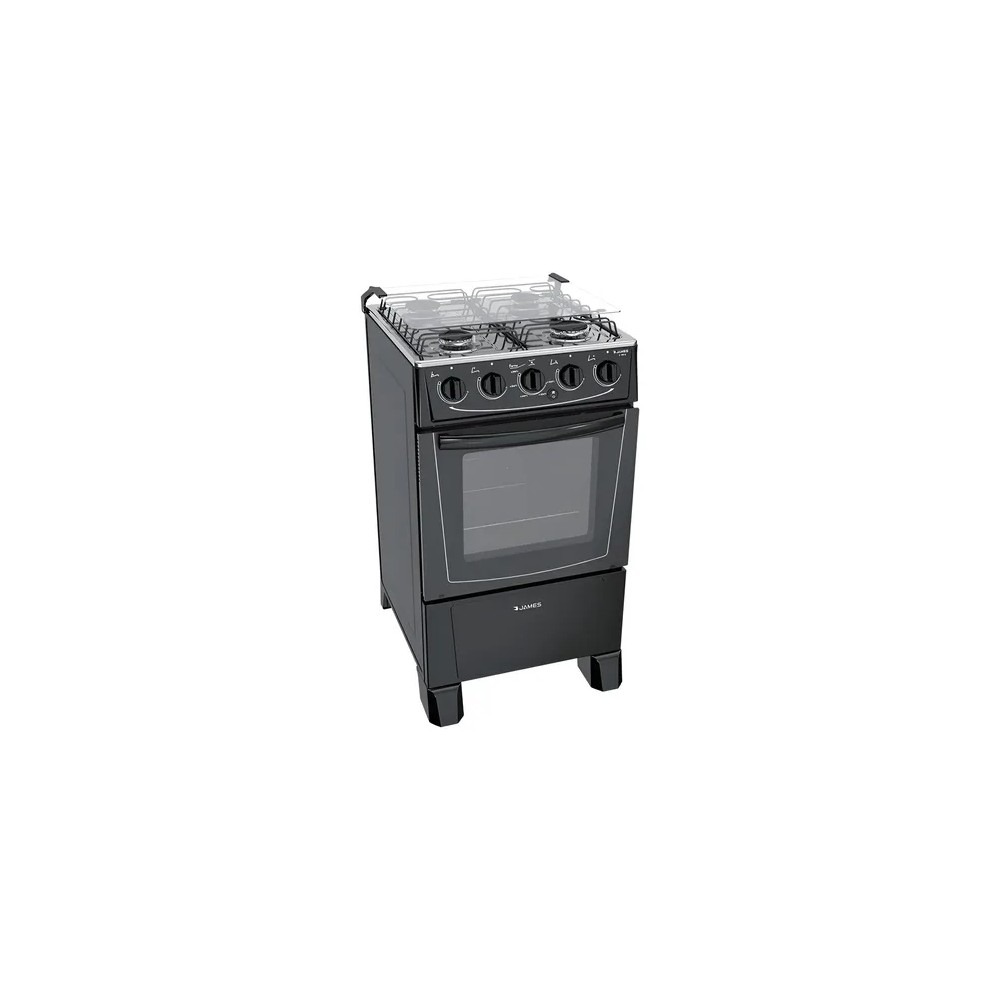COCINA JAMES C105B S/GAS 4 HORNALLAS ENC. ELECT. NEGRA