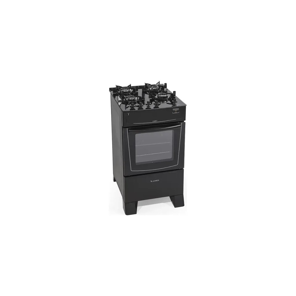 121993 COCINA JAMES C690 V 4H.GAS H/GAS NEGRA (7691)